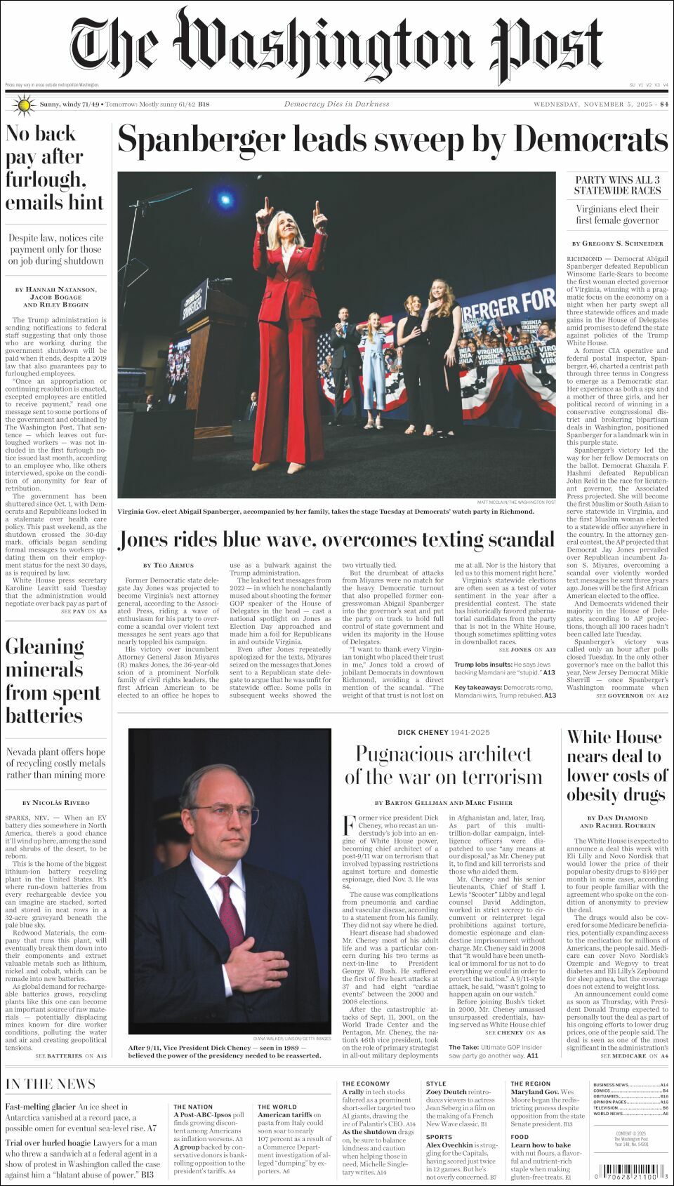 The Washington Post, edición del miércoles 05 de noviembre de 2025