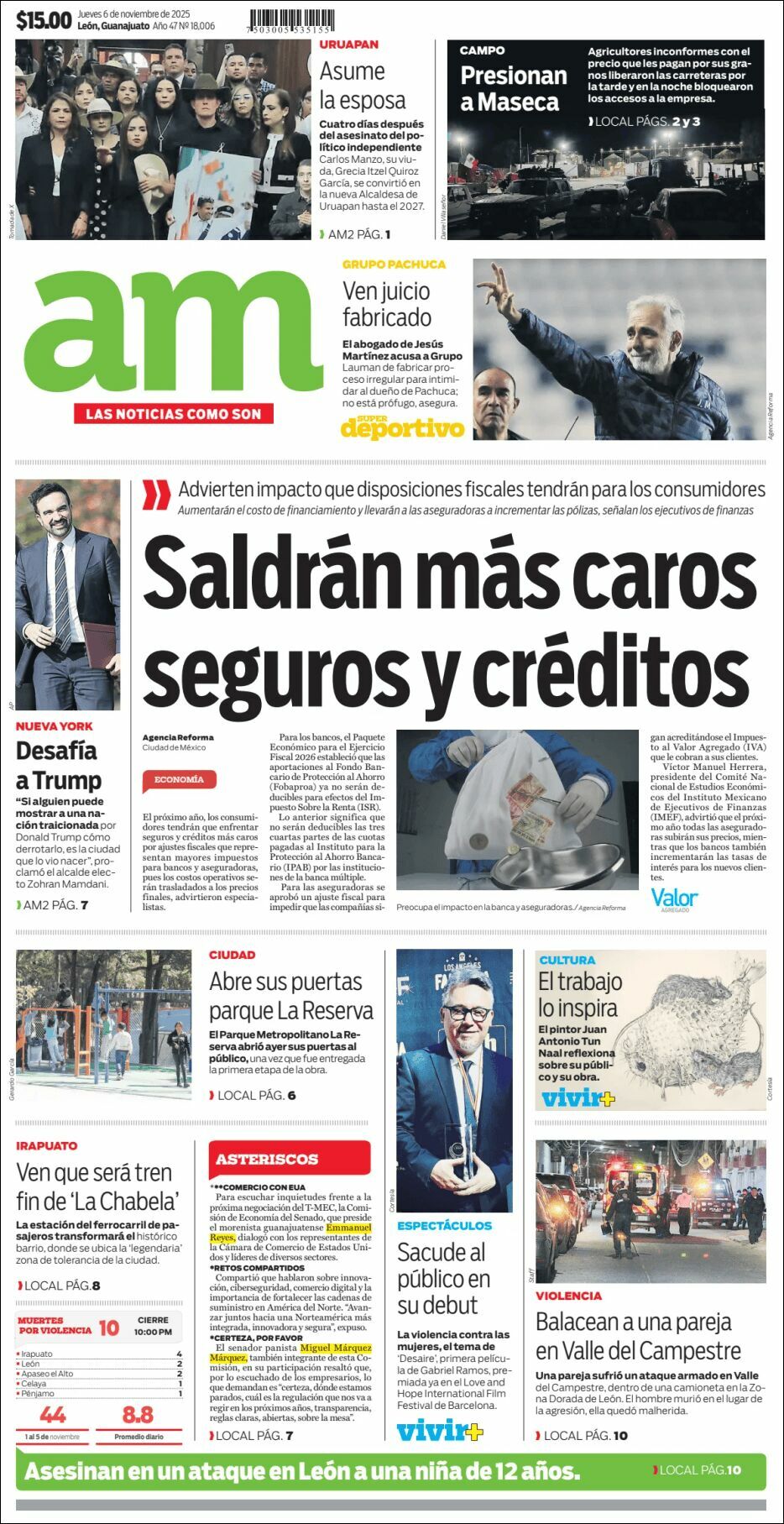 AM de León, edición del jueves 06 de noviembre de 2025