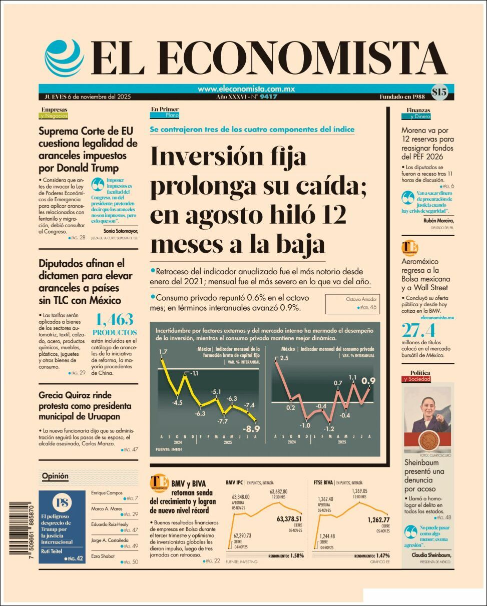 El Economista, edición del jueves 06 de noviembre de 2025