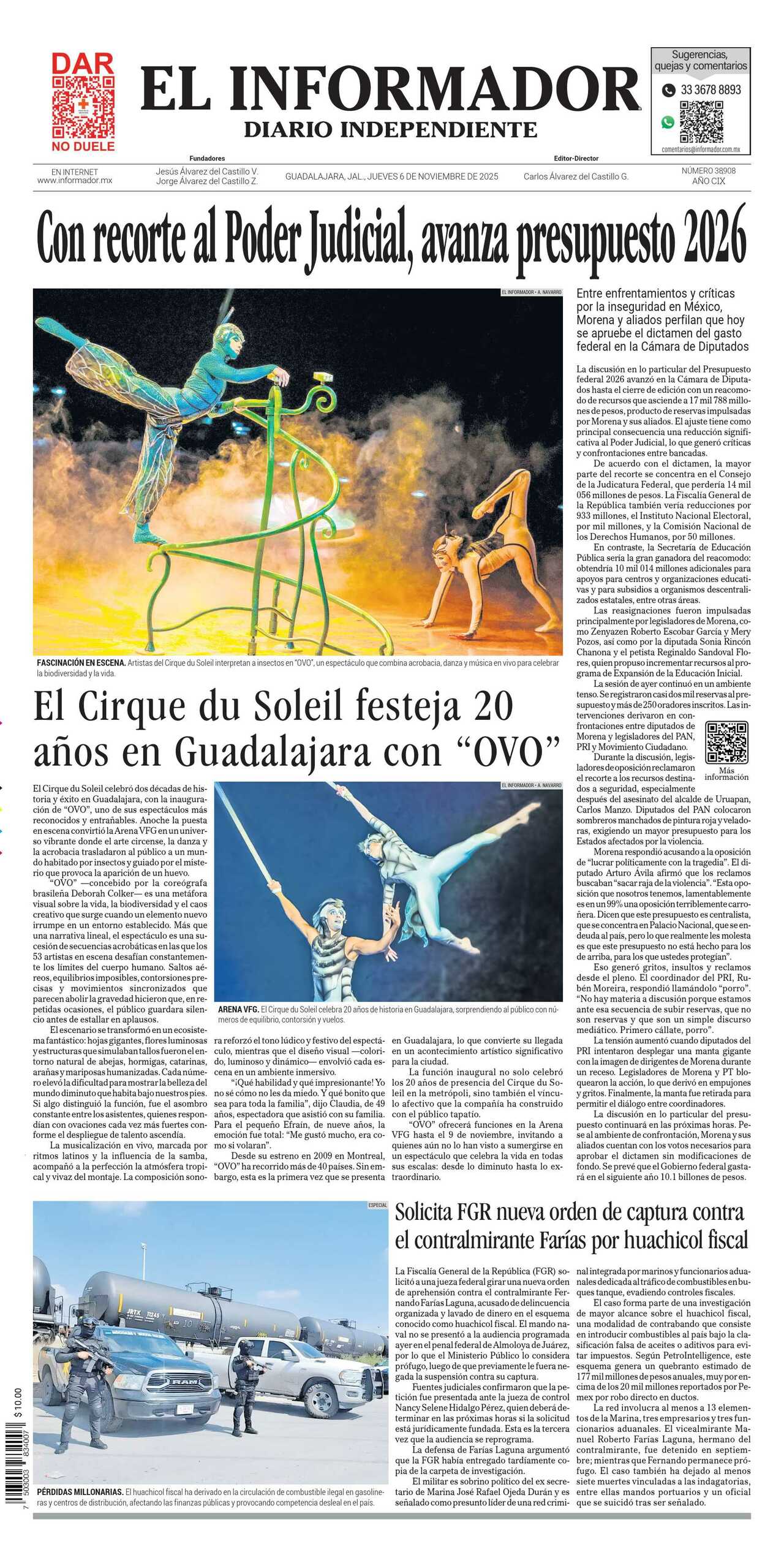 El Informador, edición del jueves 06 de noviembre de 2025