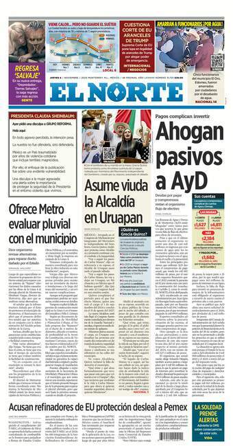 El Norte, edición del jueves 06 de noviembre de 2025