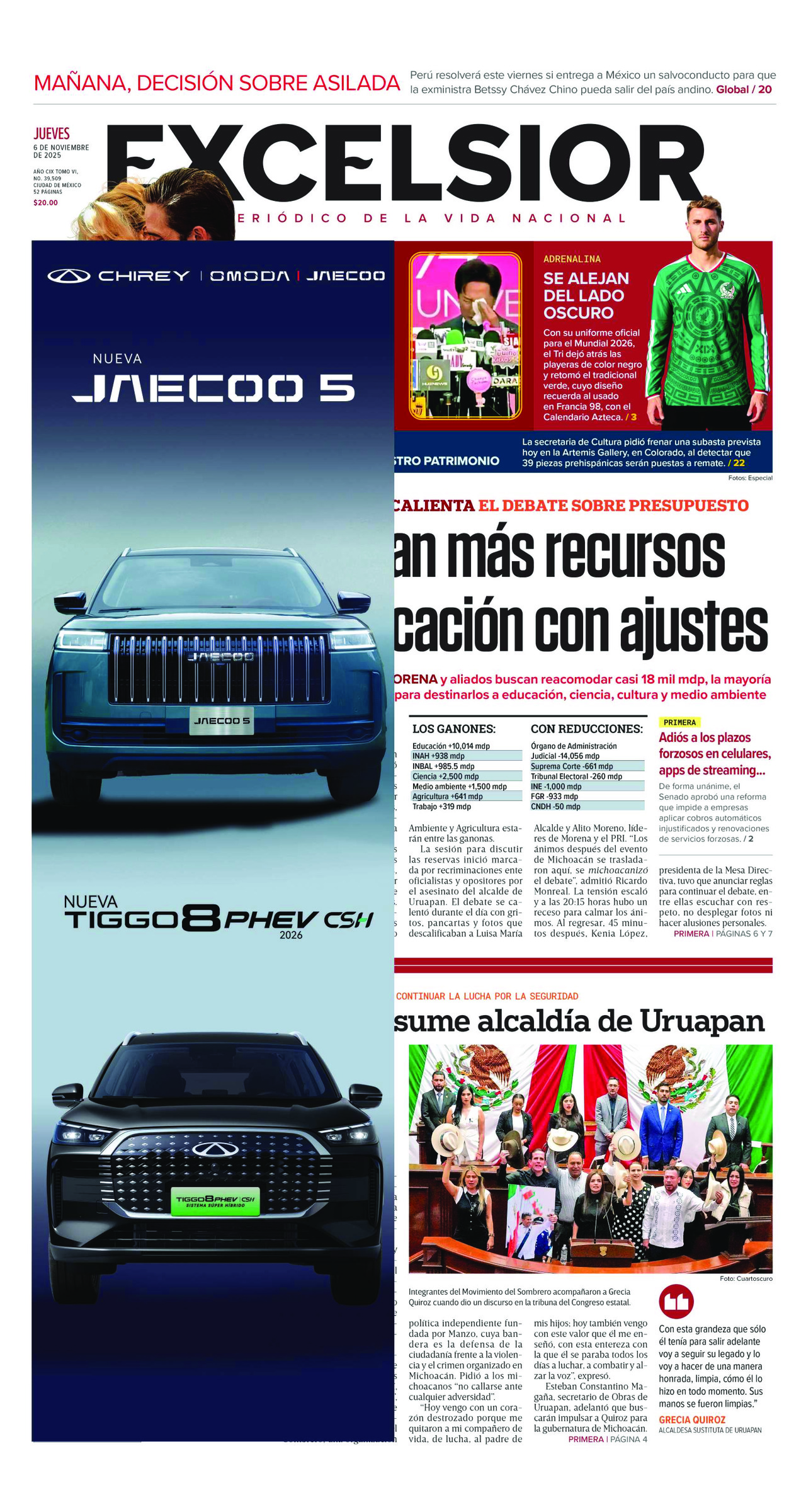 Excelsior, edición del jueves 06 de noviembre de 2025