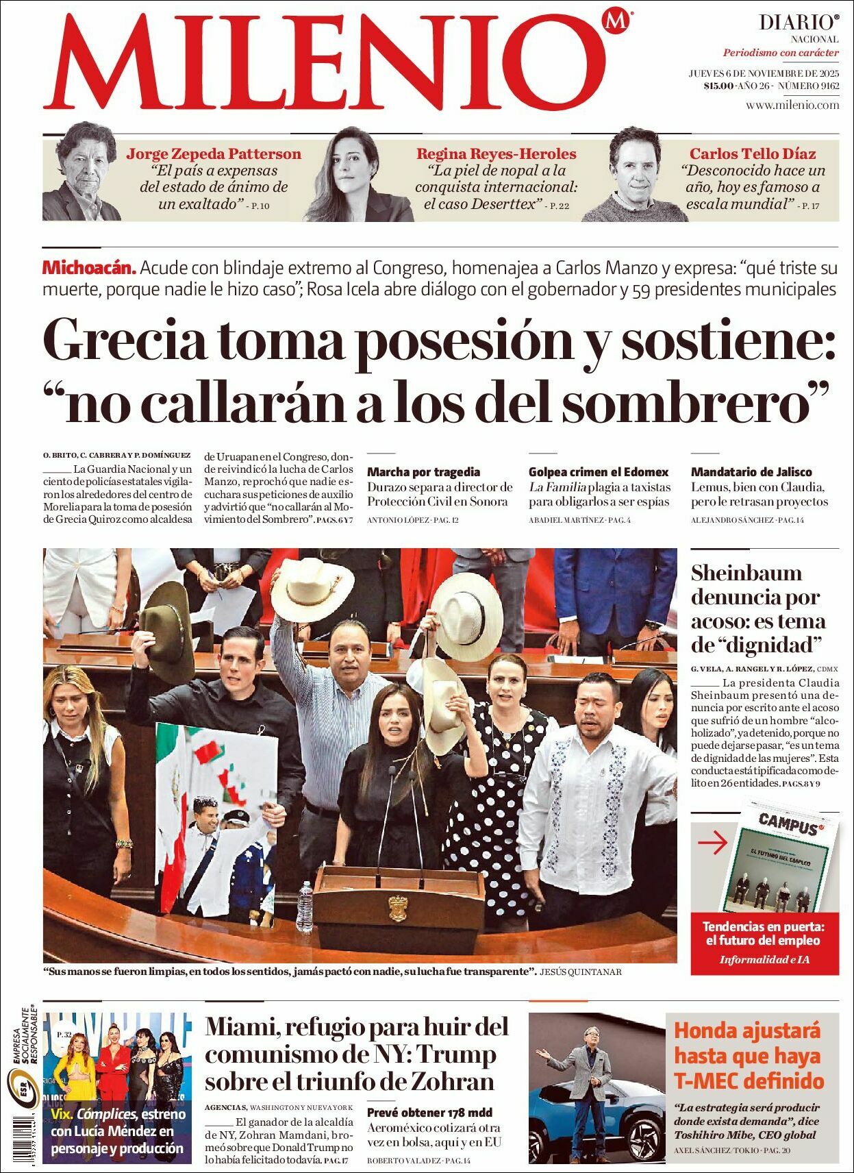 Milenio, edición del jueves 06 de noviembre de 2025