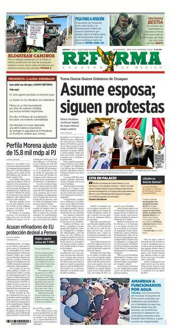 Reforma, edición del jueves 06 de noviembre de 2025