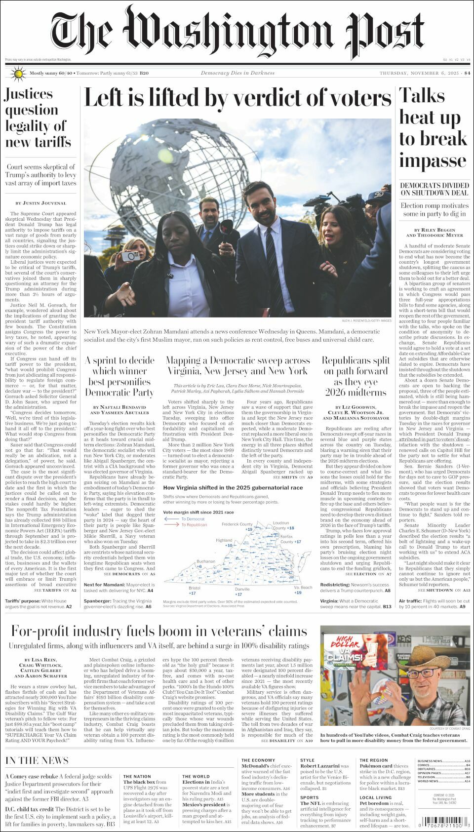 The Washington Post, edición del jueves 06 de noviembre de 2025