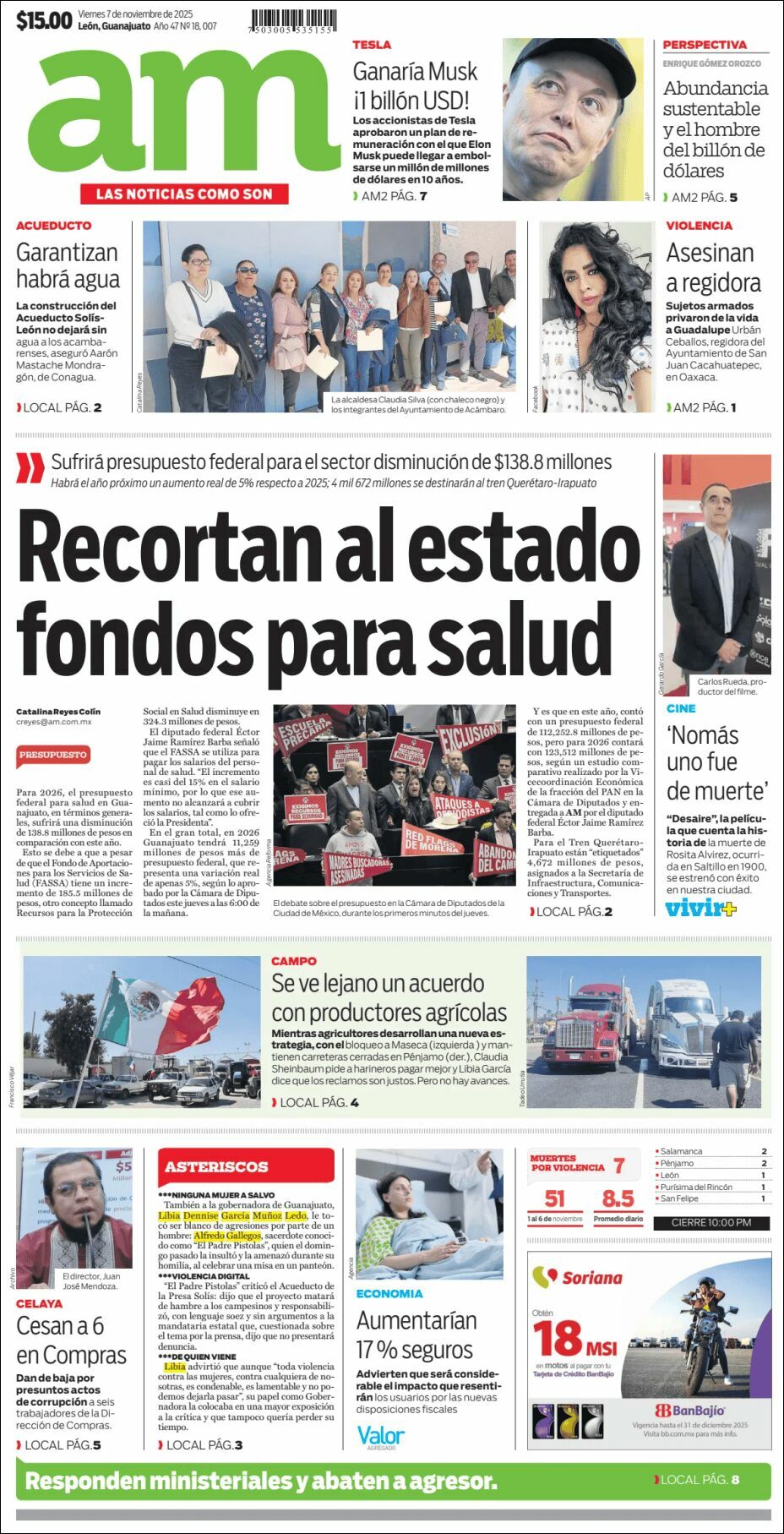 AM de León, edición del viernes 07 de noviembre de 2025