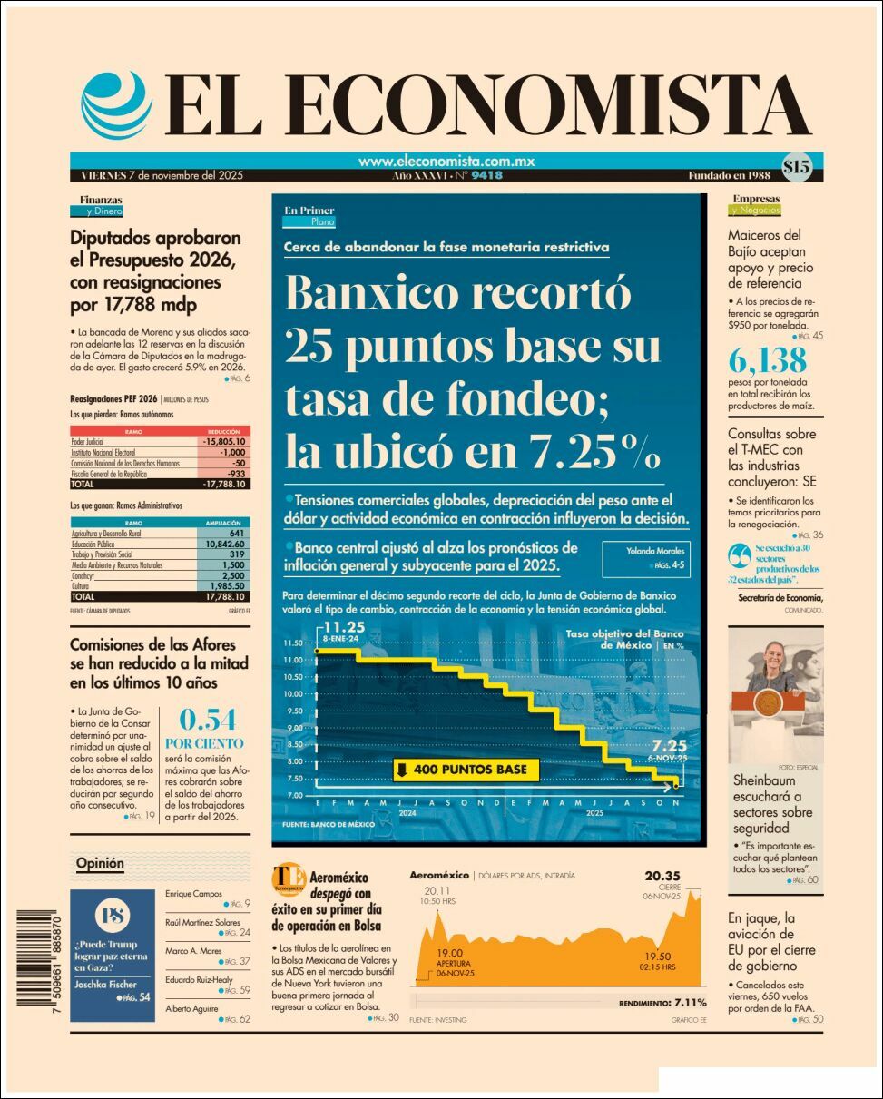 El Economista, edición del viernes 07 de noviembre de 2025