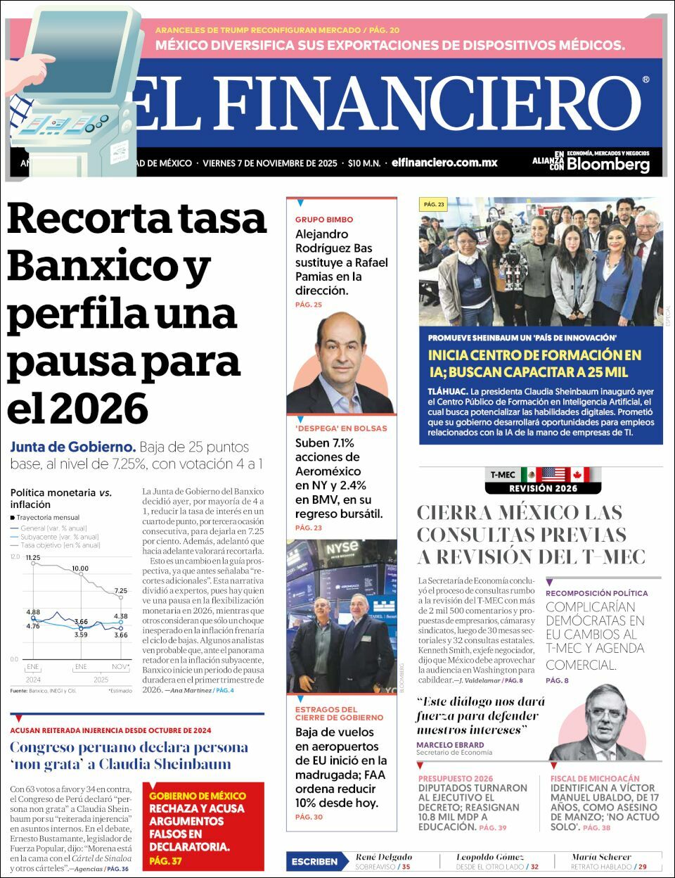 El Financiero, edición del viernes 07 de noviembre de 2025