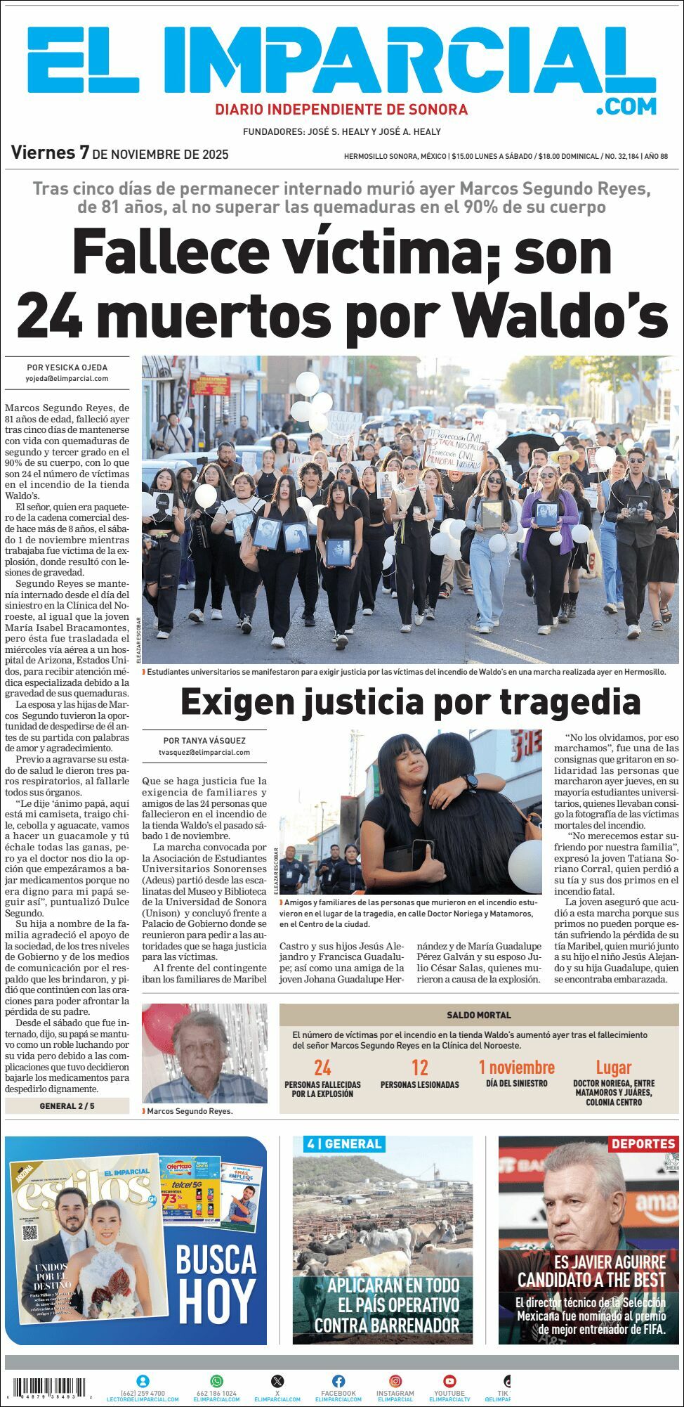 El Imparcial, edición del viernes 07 de noviembre de 2025