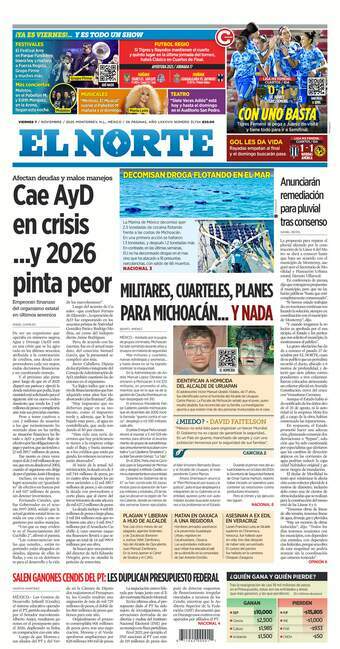 El Norte, edición del viernes 07 de noviembre de 2025