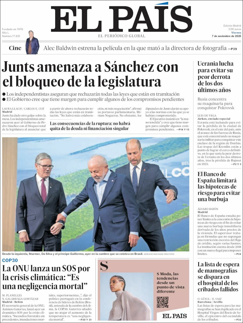 El País, edición del viernes 07 de noviembre de 2025