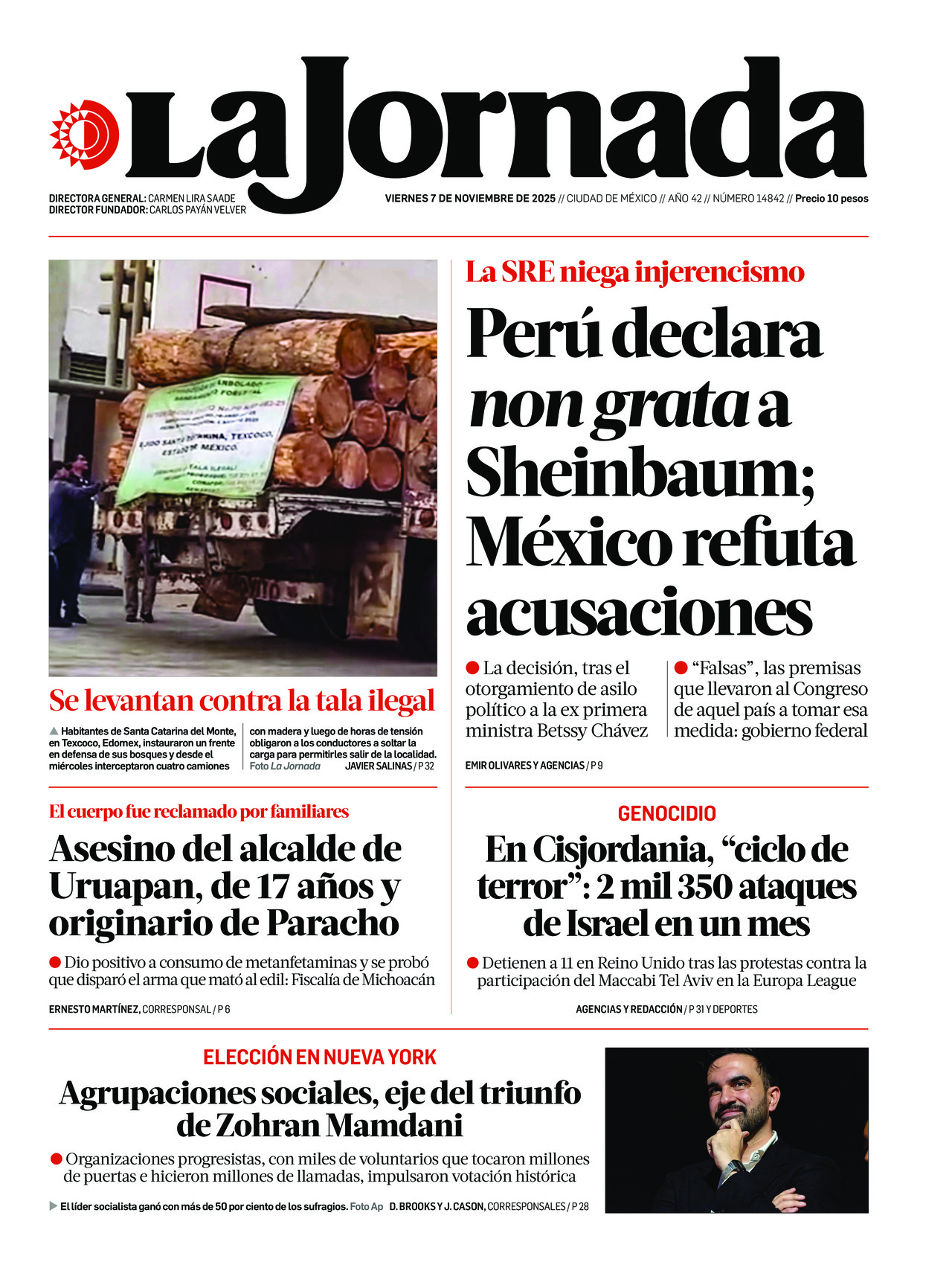 La Jornada, edición del viernes 07 de noviembre de 2025