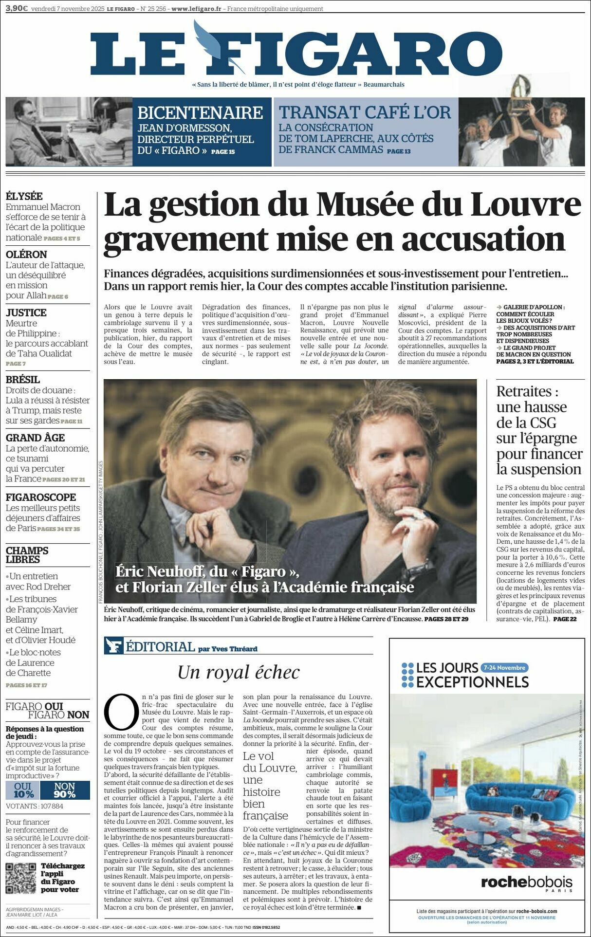 Le Figaro, edición del viernes 07 de noviembre de 2025