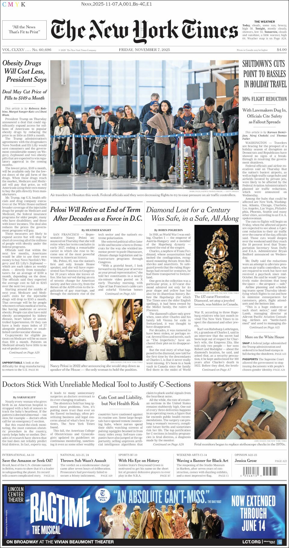 The New York Times, edición del viernes 07 de noviembre de 2025