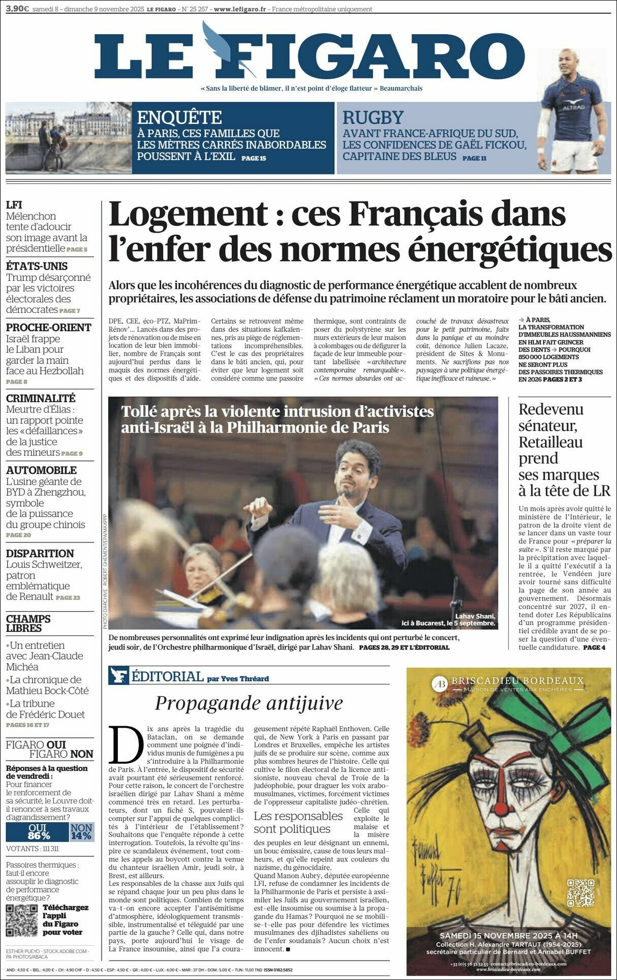 Le Figaro, edición del sábado 08 de noviembre de 2025