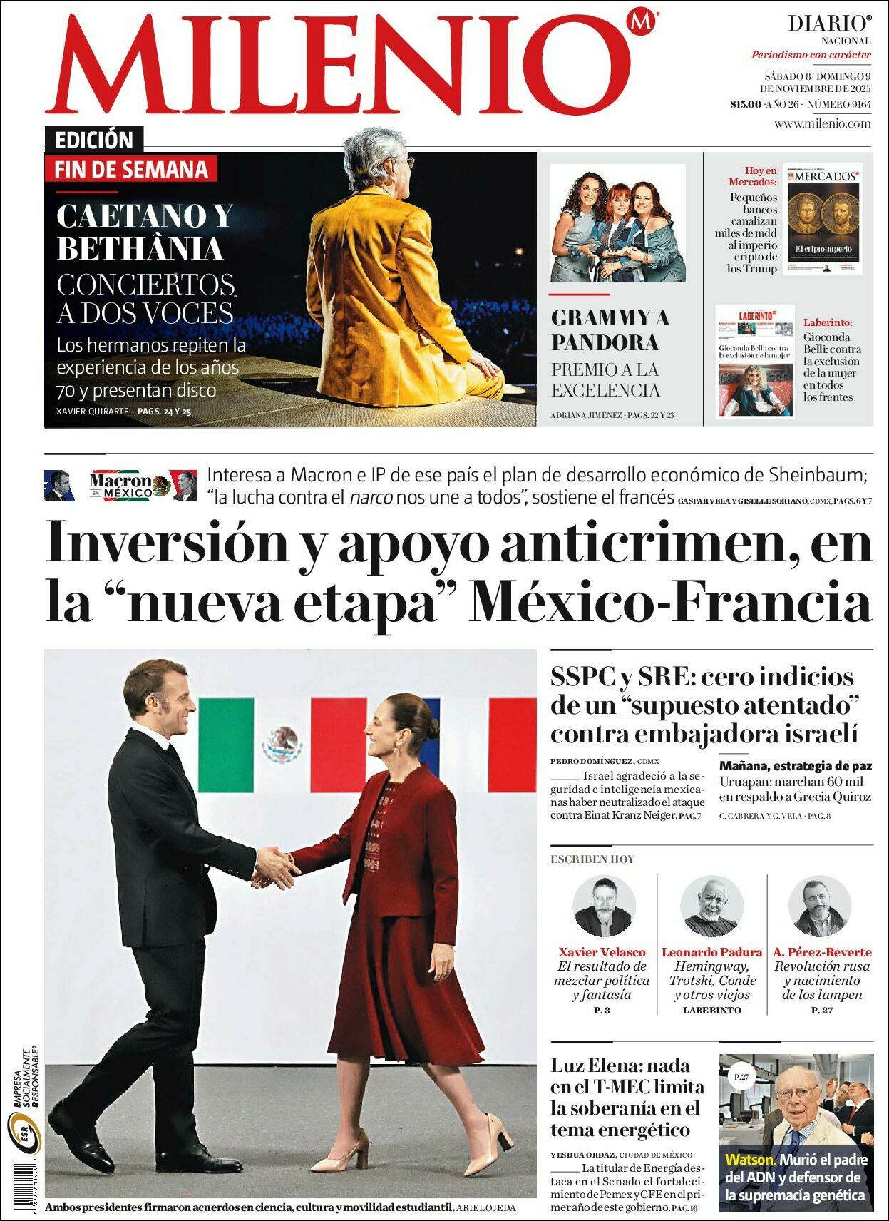 Milenio, edición del sábado 08 de noviembre de 2025