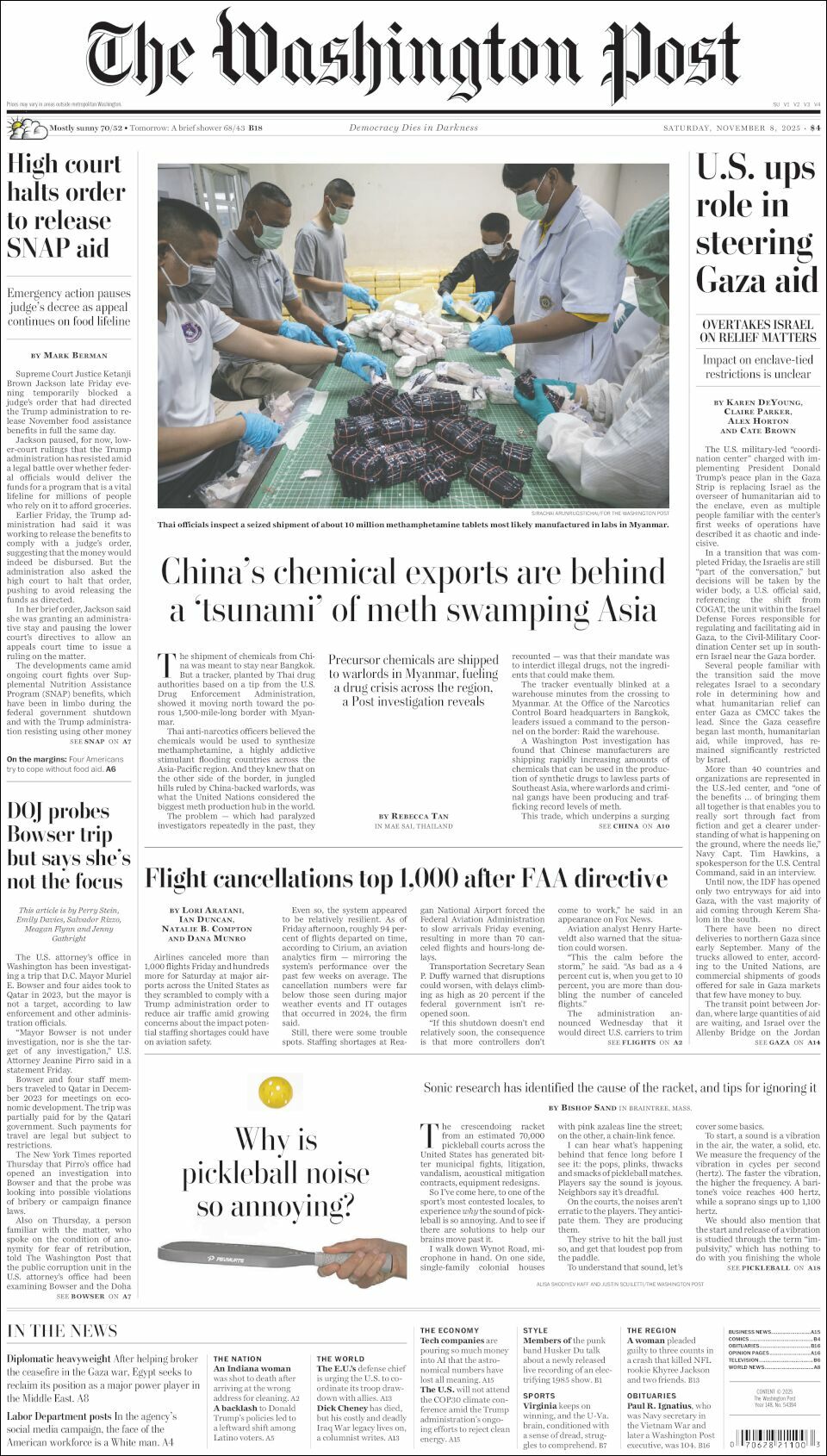 The Washington Post, edición del sábado 08 de noviembre de 2025
