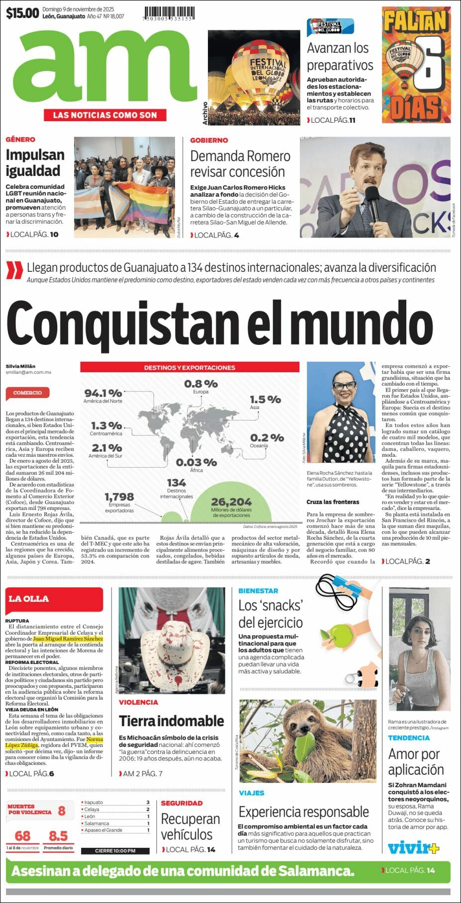 AM de León, edición del domingo 09 de noviembre de 2025