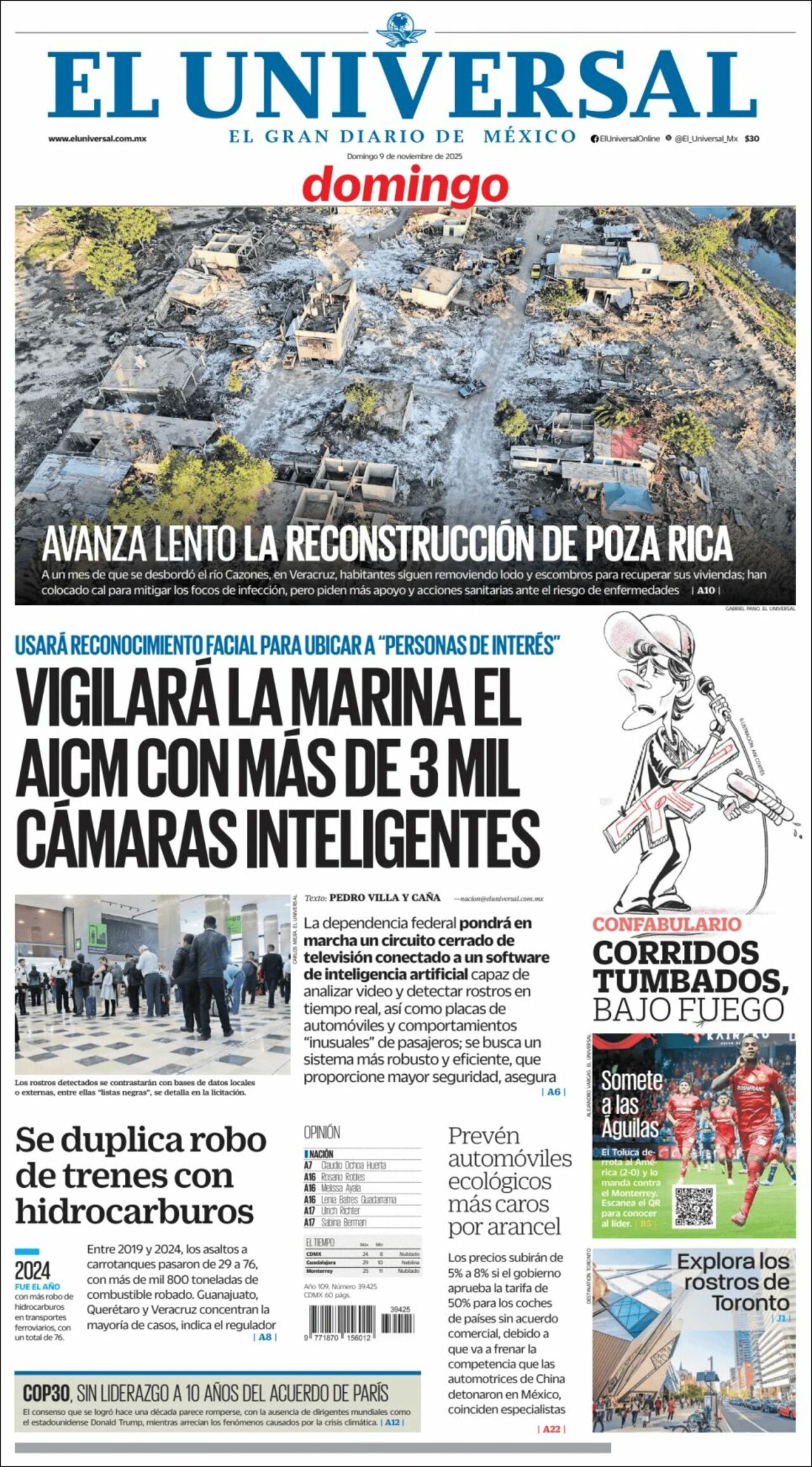 El Universal, edición del domingo 09 de noviembre de 2025