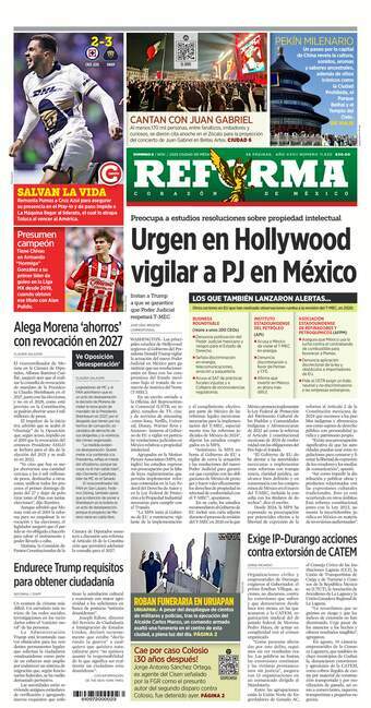 Reforma, edición del domingo 09 de noviembre de 2025