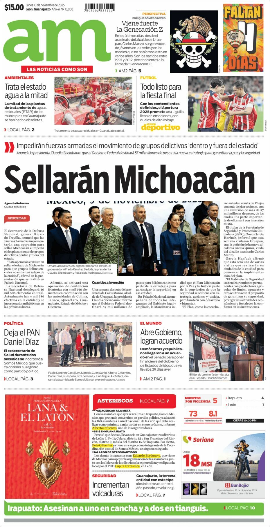 AM de León, edición del lunes 10 de noviembre de 2025