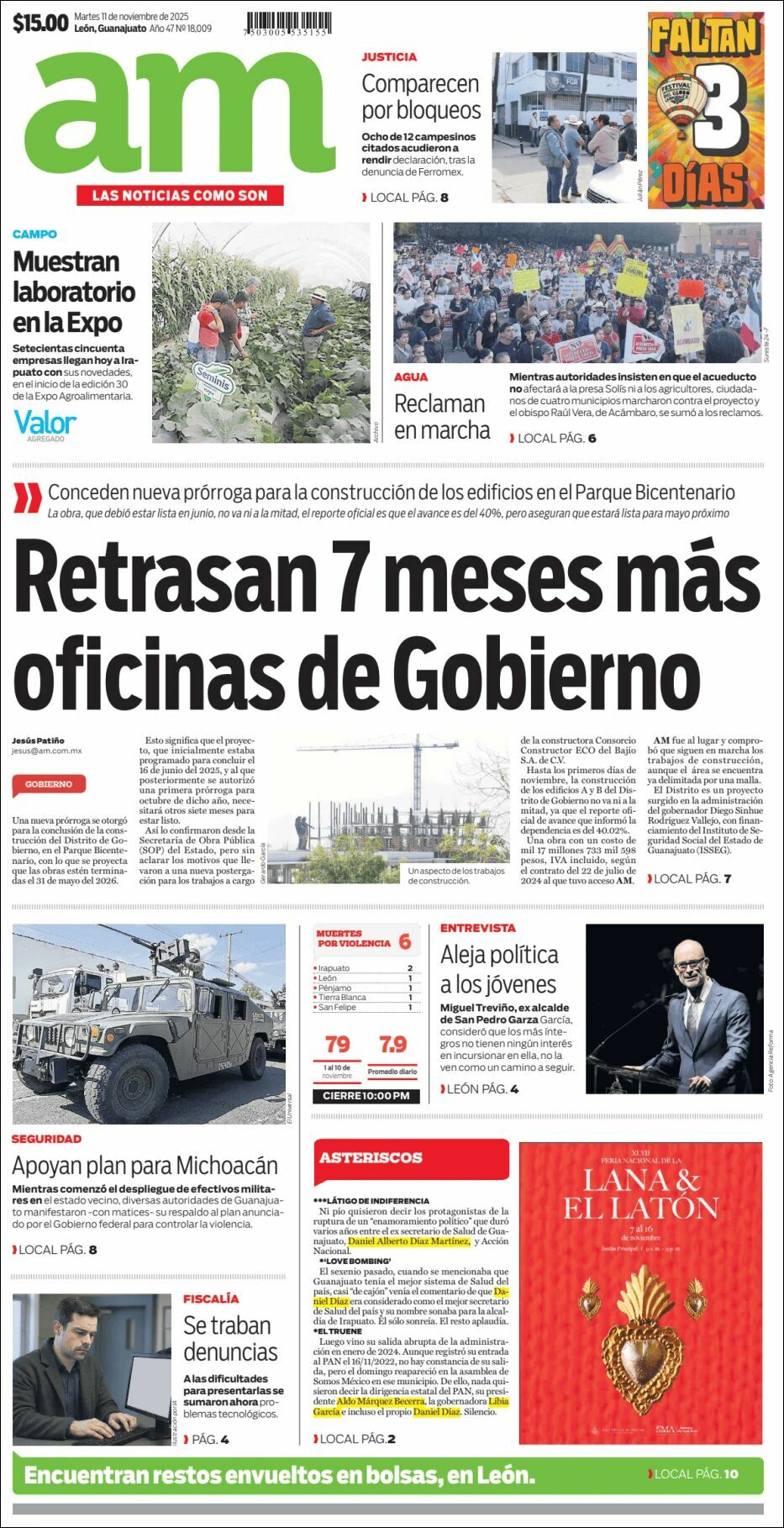 AM de León, edición del martes 11 de noviembre de 2025