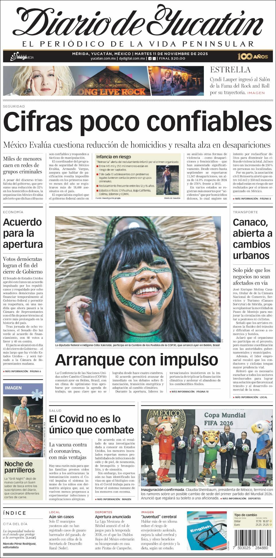 El Diario de Yucatán, edición del martes 11 de noviembre de 2025