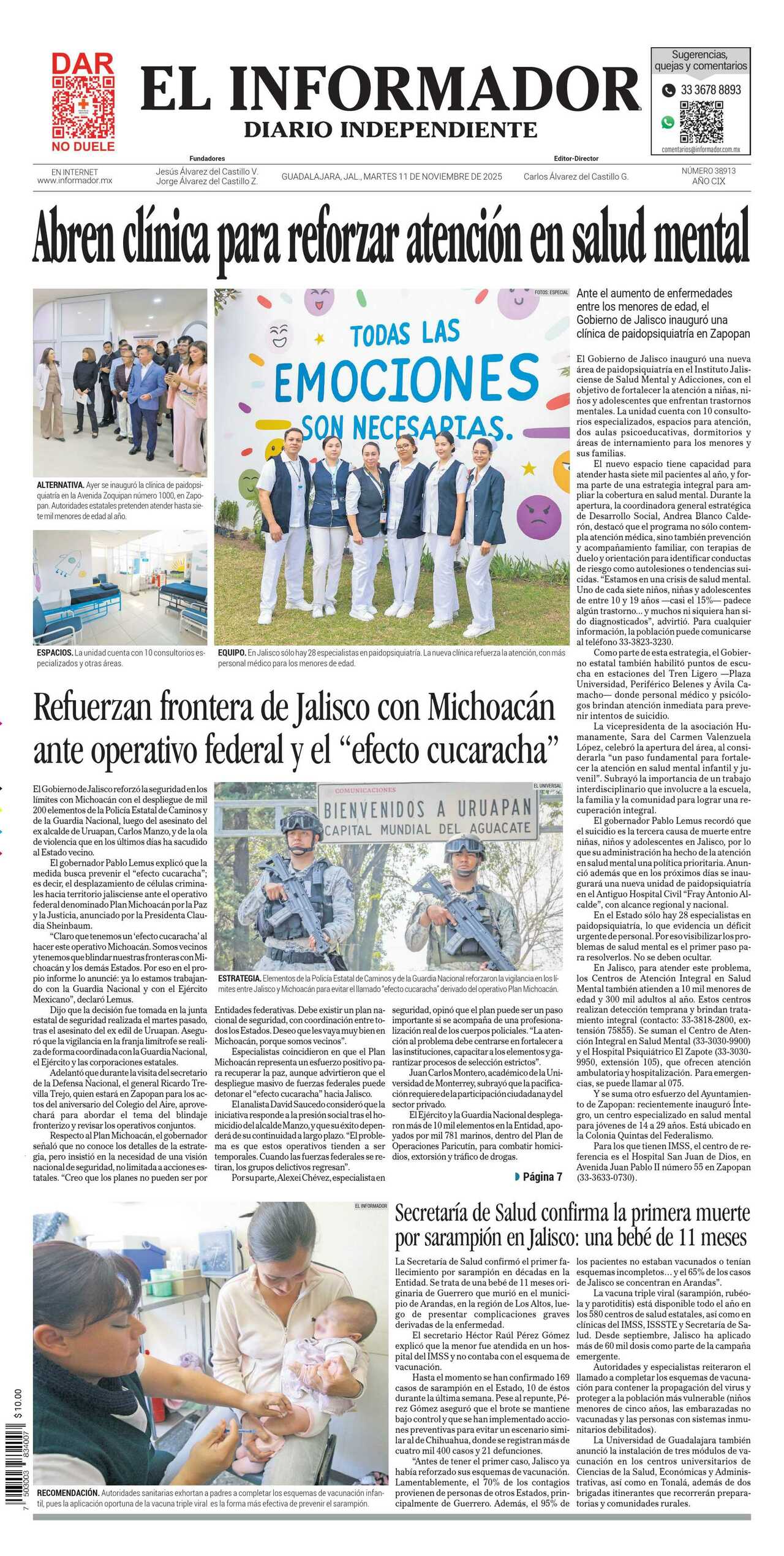 El Informador, edición del martes 11 de noviembre de 2025