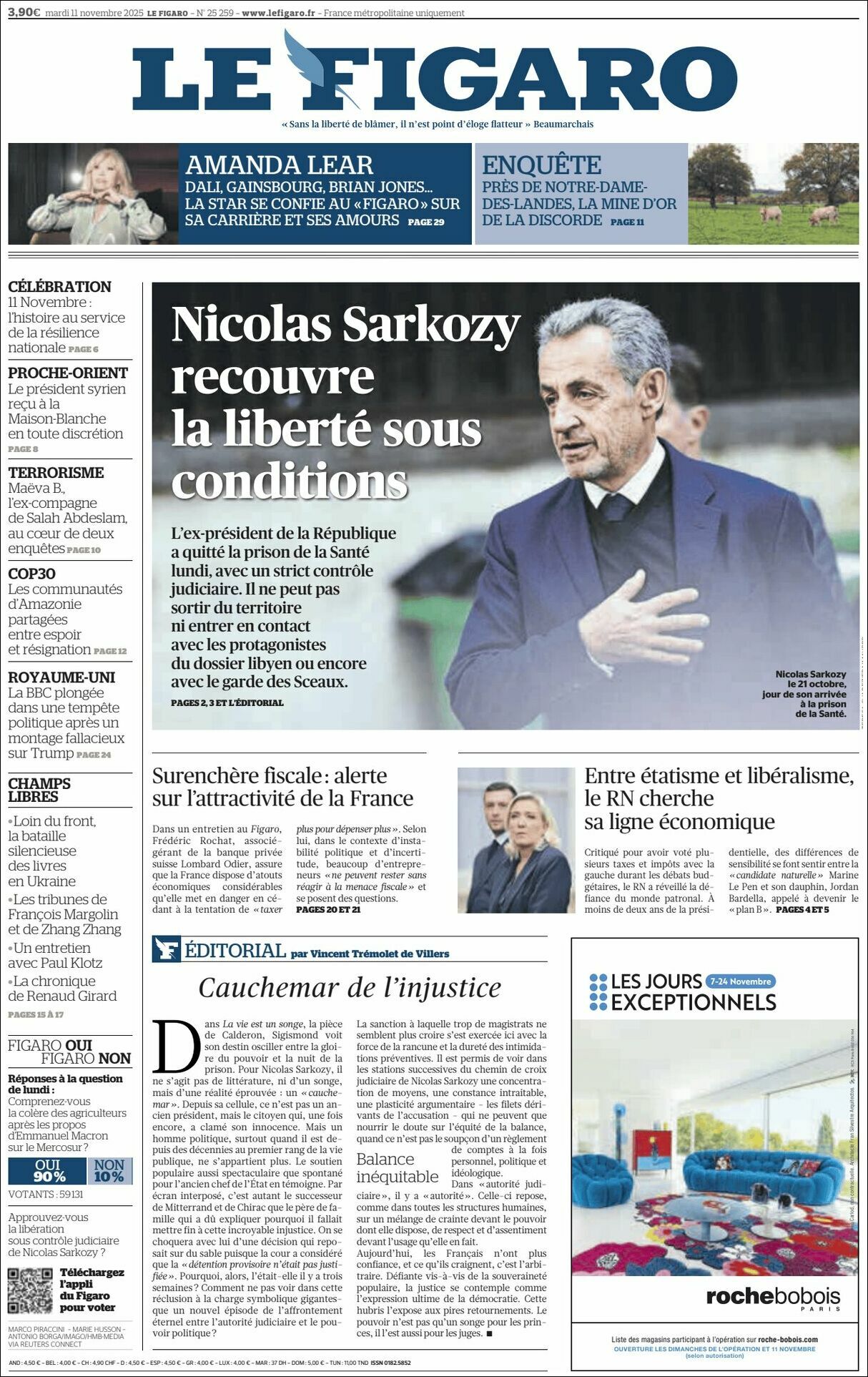 Le Figaro, edición del martes 11 de noviembre de 2025