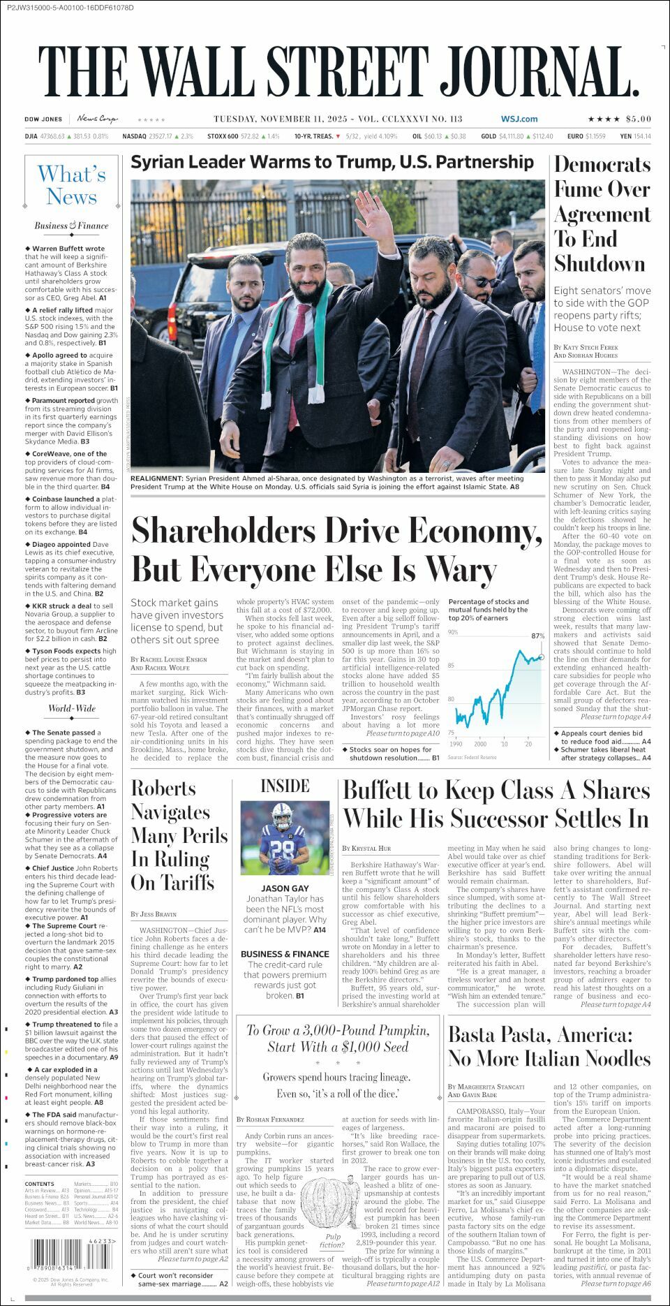 The Wall Street Journal, edición del martes 11 de noviembre de 2025