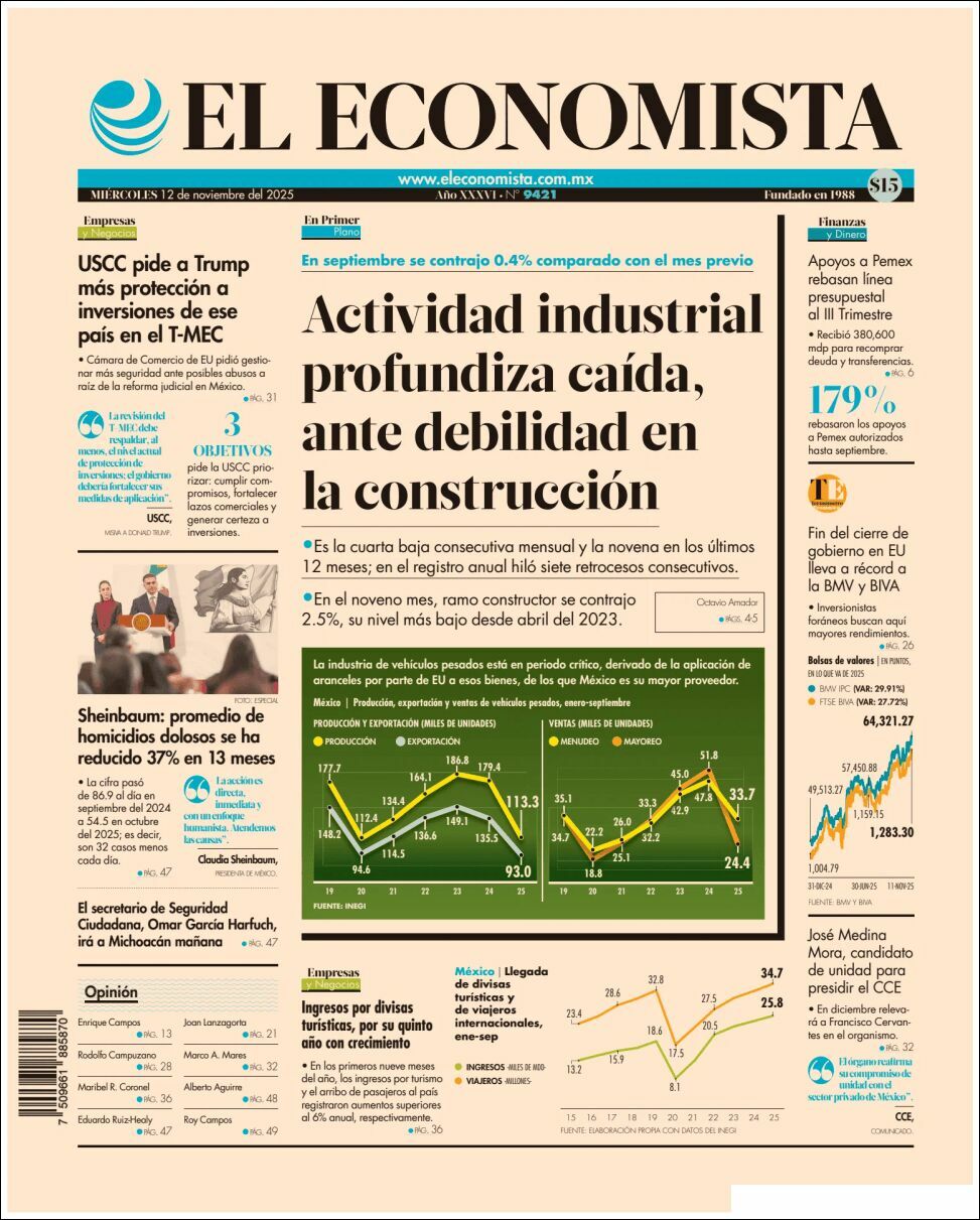 El Economista, edición del miércoles 12 de noviembre de 2025