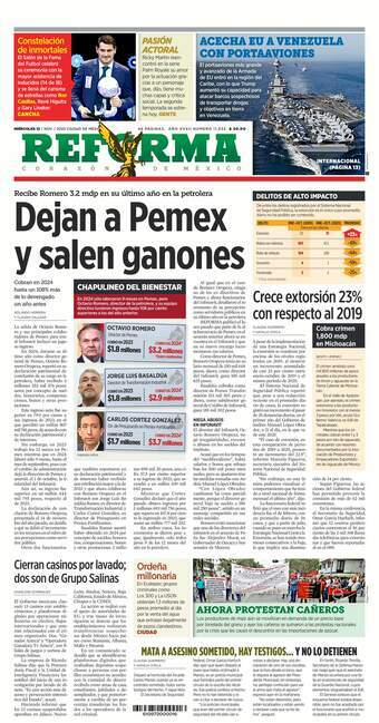 Reforma, edición del miércoles 12 de noviembre de 2025