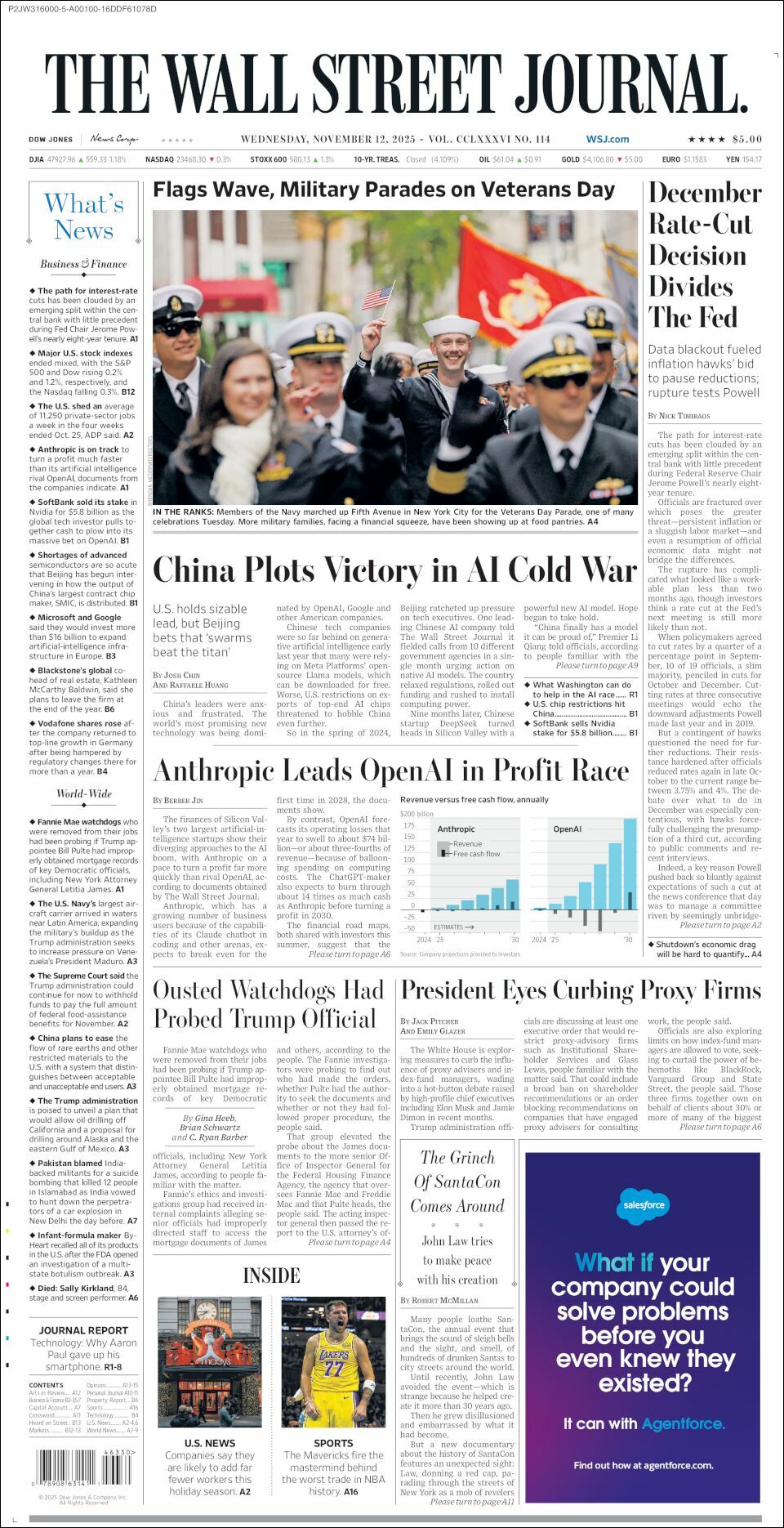 The Wall Street Journal, edición del miércoles 12 de noviembre de 2025