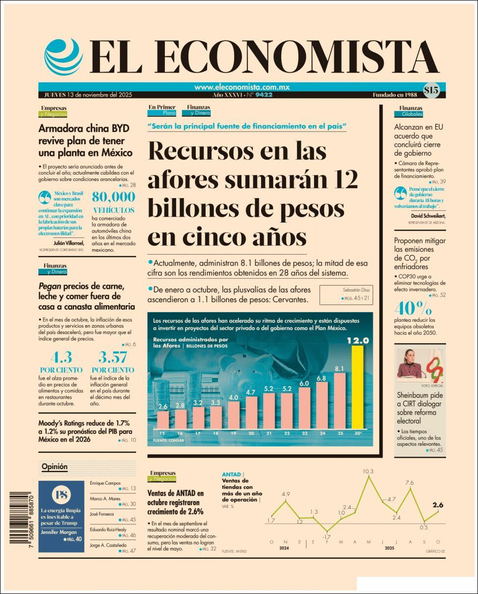El Economista, edición del jueves 13 de noviembre de 2025