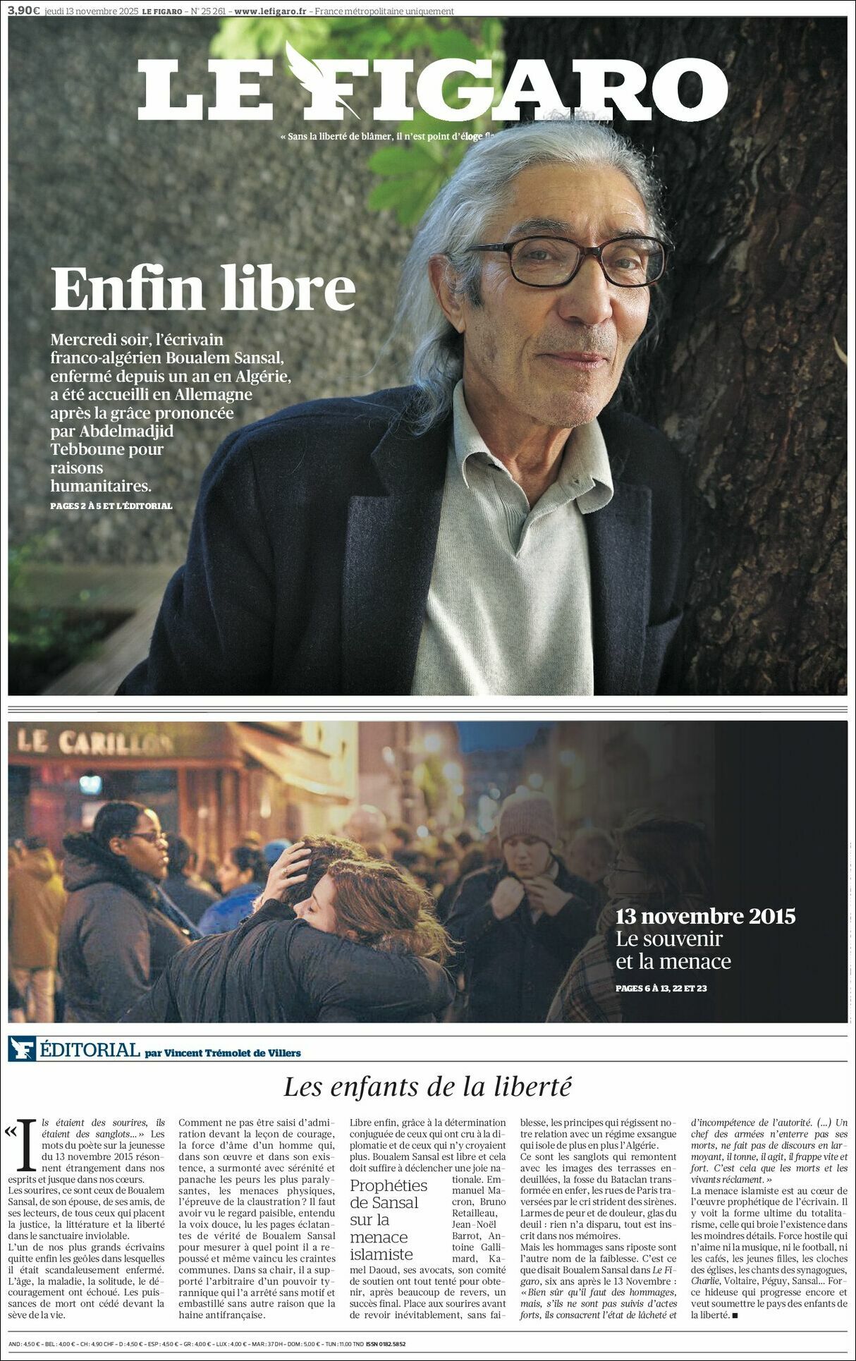 Le Figaro, edición del jueves 13 de noviembre de 2025