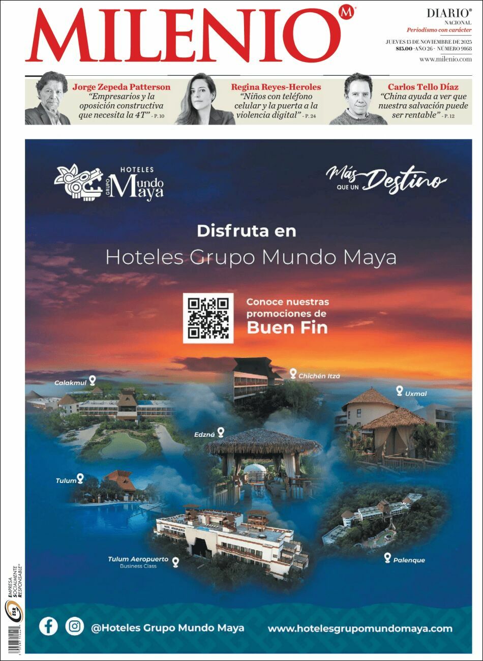 Milenio, edición del jueves 13 de noviembre de 2025