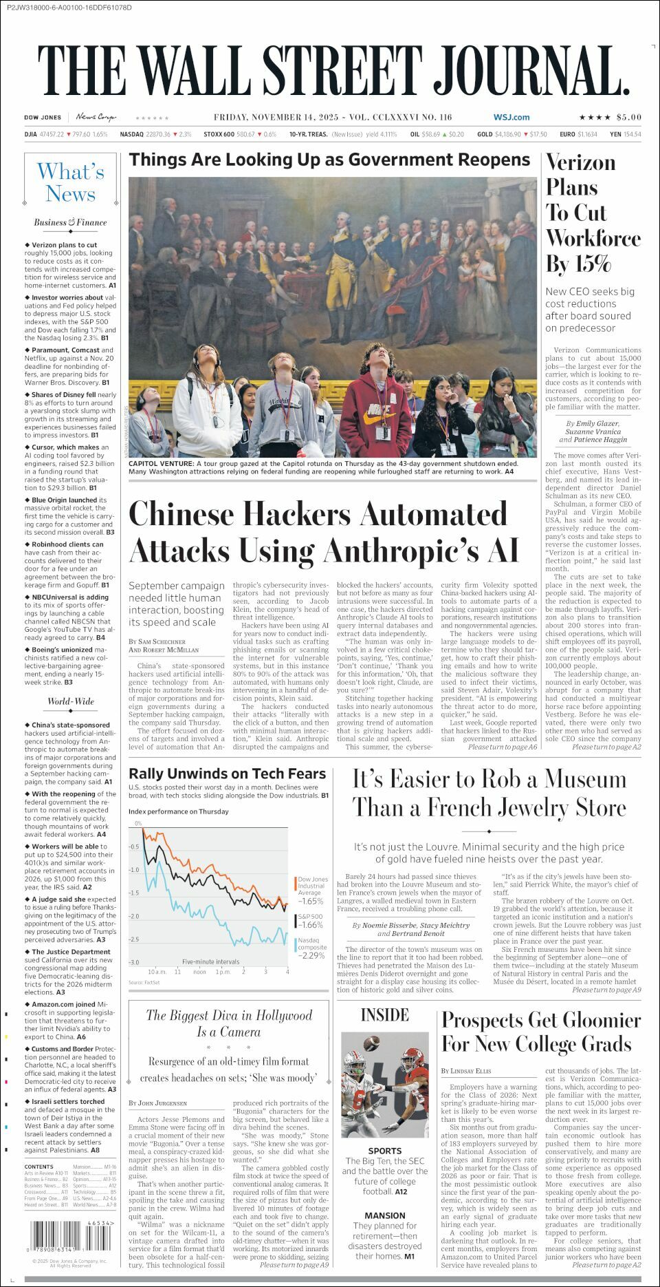 The Wall Street Journal, edición del viernes 14 de noviembre de 2025