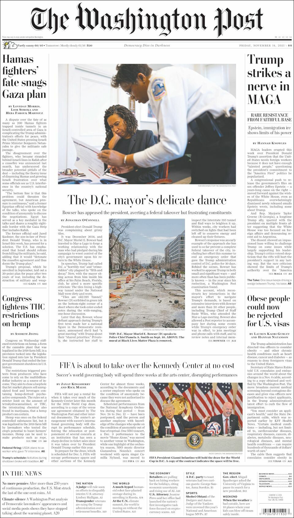 The Washington Post, edición del viernes 14 de noviembre de 2025