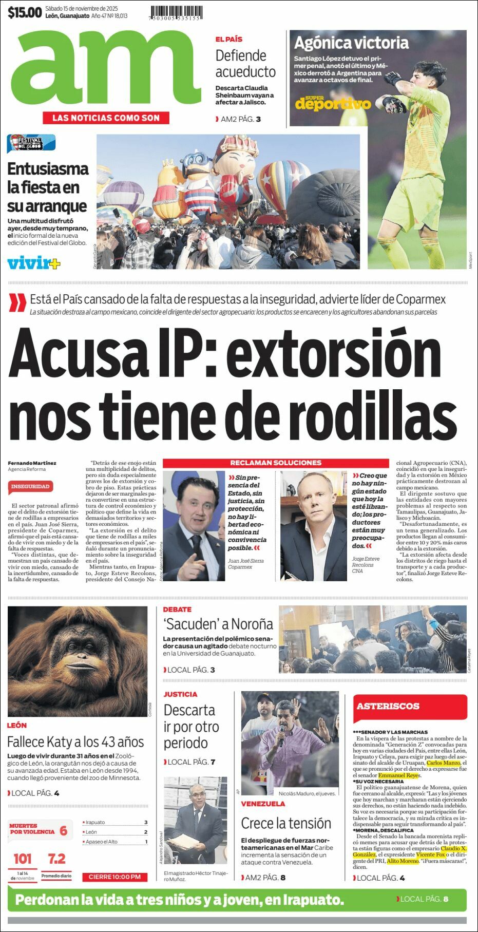 AM de León, edición del sábado 15 de noviembre de 2025