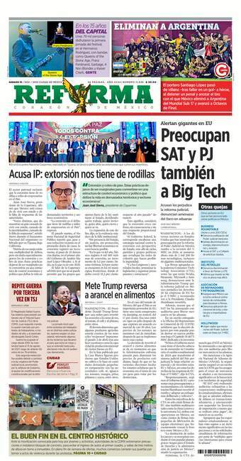 Reforma, edición del sábado 15 de noviembre de 2025