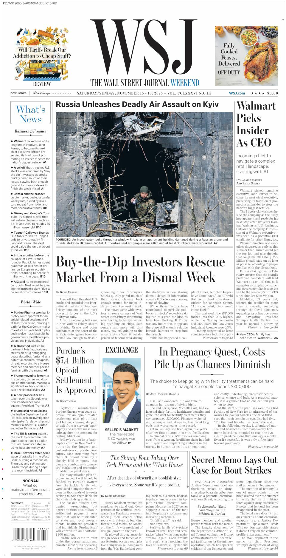 The Wall Street Journal, edición del sábado 15 de noviembre de 2025