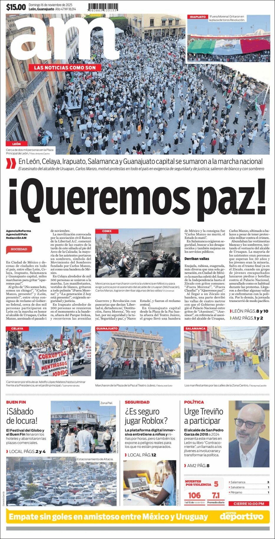 AM de León, edición del domingo 16 de noviembre de 2025