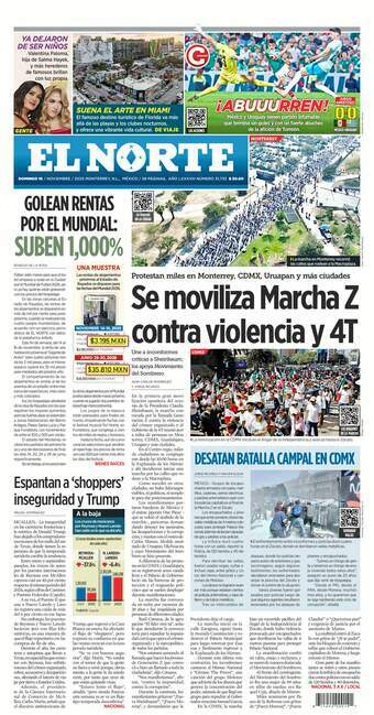 El Norte, edición del domingo 16 de noviembre de 2025