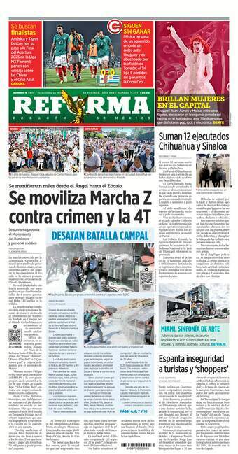 Reforma, edición del domingo 16 de noviembre de 2025
