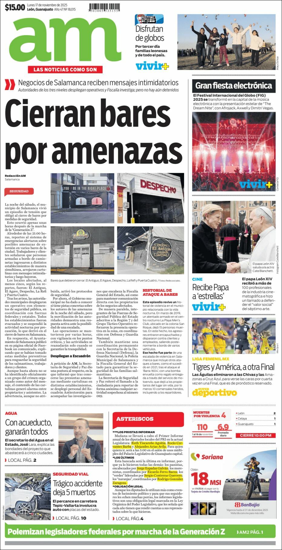 AM de León, edición del lunes 17 de noviembre de 2025