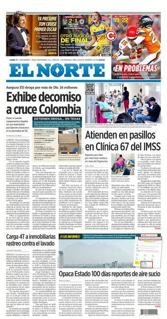 El Norte, edición del lunes 17 de noviembre de 2025