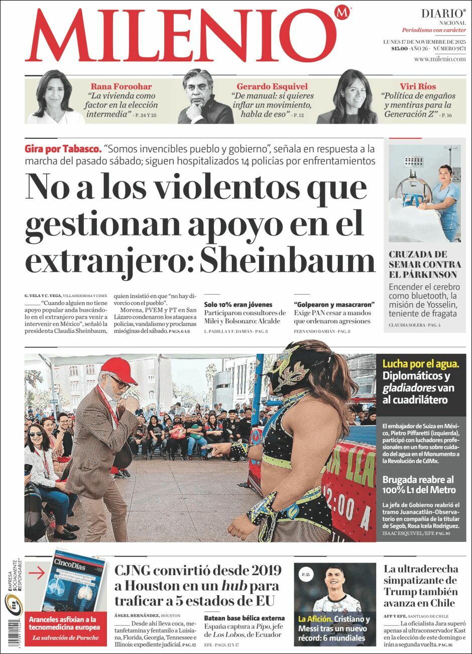 Milenio, edición del lunes 17 de noviembre de 2025