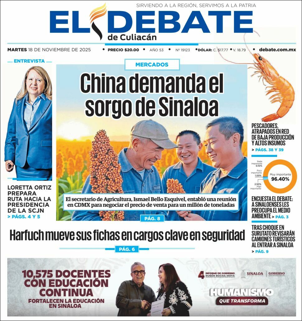 El Debate Culiacán, edición del martes 18 de noviembre de 2025