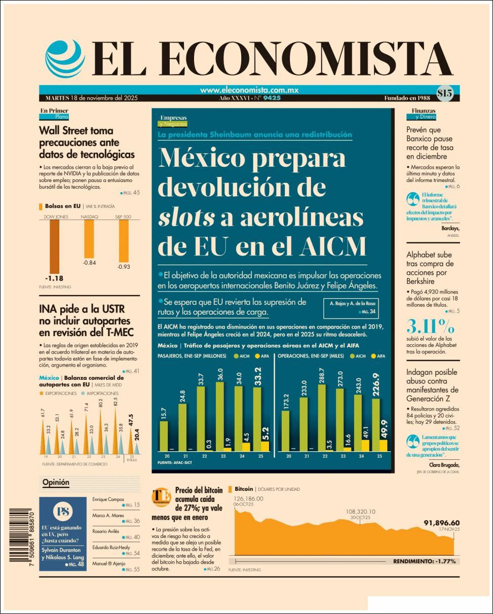 El Economista, edición del martes 18 de noviembre de 2025