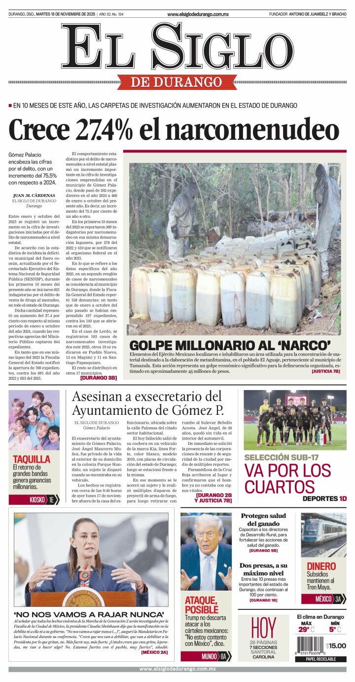 El Siglo de Durango, edición del martes 18 de noviembre de 2025
